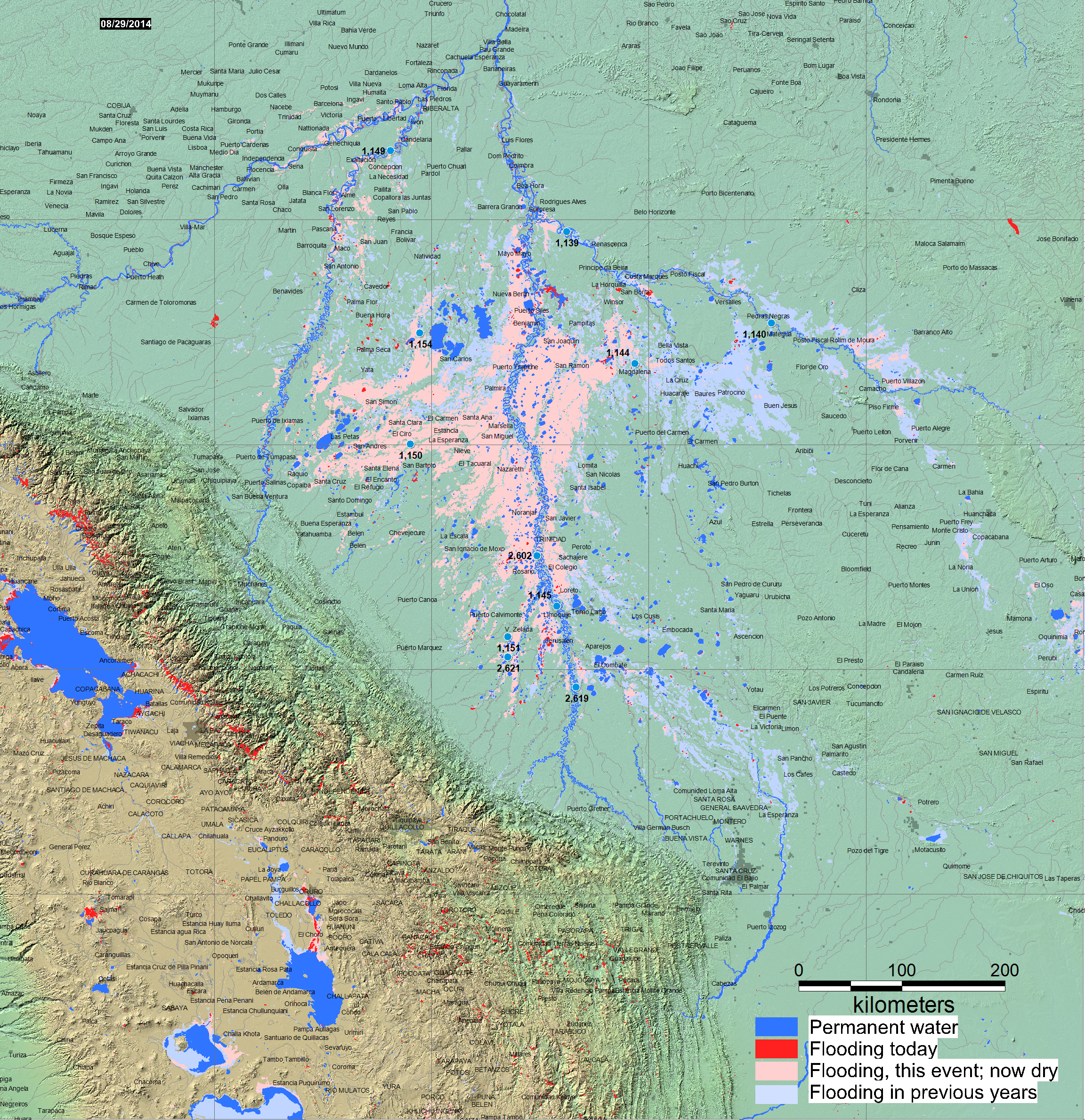 Bolivia flood mapping